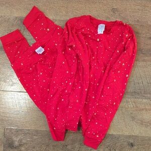 Hanna Andersson Red Star Pattern Kids Pajama Set